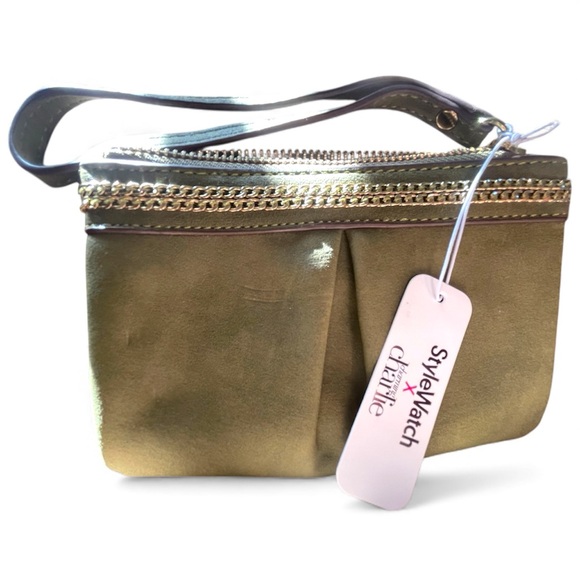 Wristlet Olive Green with Gold Accents — Charming Charlie - Picture 1 of 12